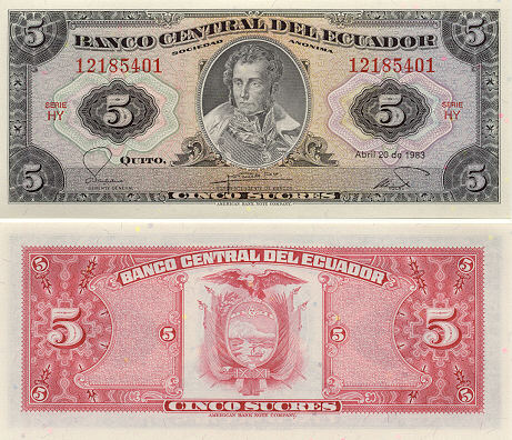 Ecuador Bank Note Gallery