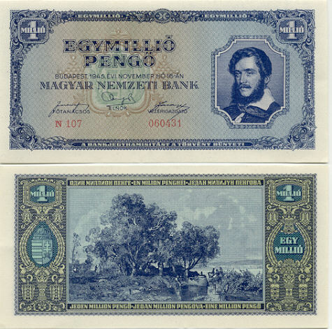 1945 Hungary Soviet Occupation 100 Pengo Banknote