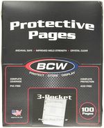 100 BCW 3-Pocket Currency Size Binder Pages