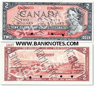 Canada 2 Dollars 1954 - Canadian Currency Bank Notes, Paper Money ...