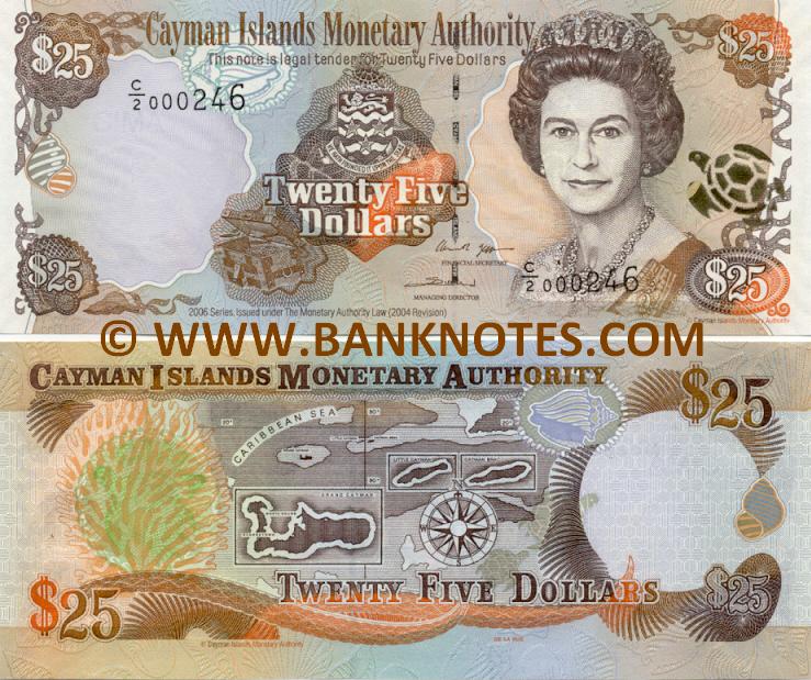 Cayman Islands 25 Dollars 2006 - Caymanian Currency Bank Notes, Paper ...