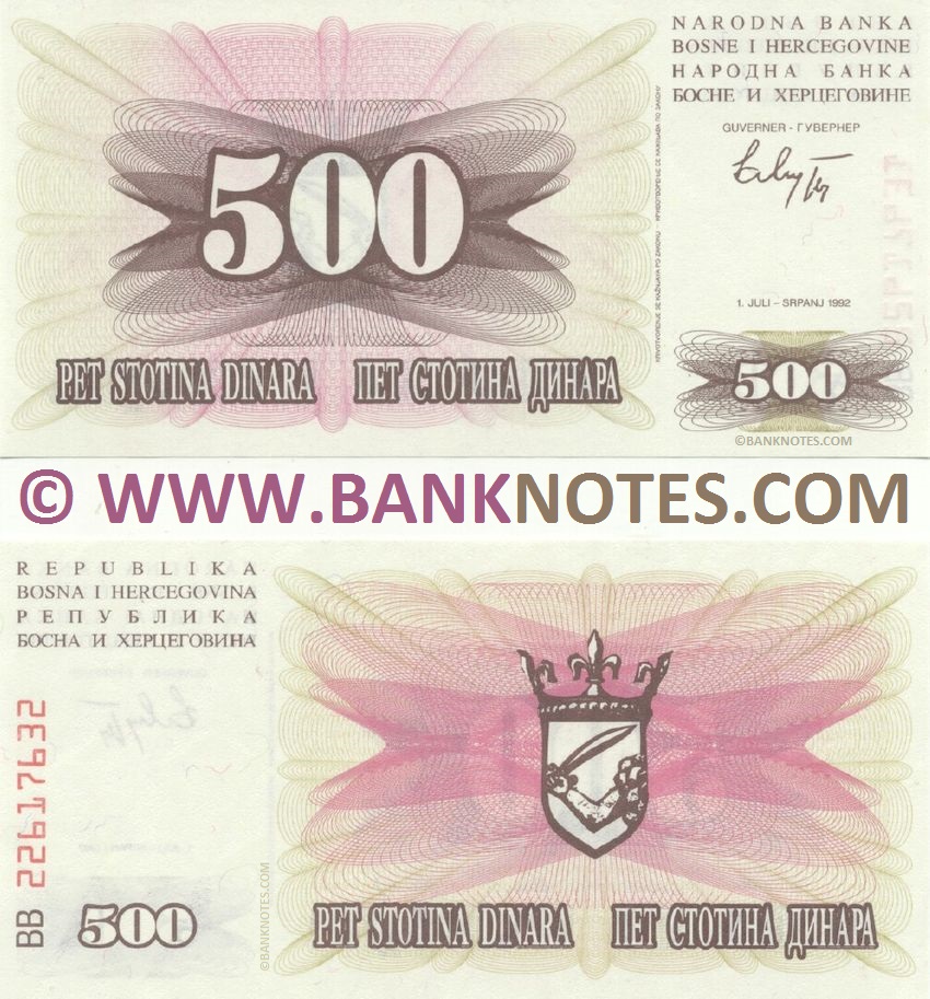 Bosnia & Herzegovina Curency Banknote Gallery