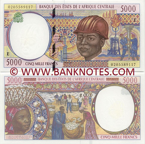 CENTRAL AFRICAN REPUBLIC 5000 Central African Francs 2002 P-309M UNC Banknote