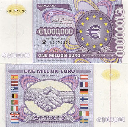 European Union 1 Million Euro 2000 (Private product) (NB051xxx) UNC