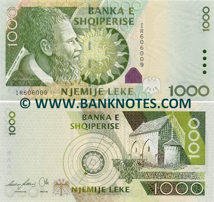 Albania 1000 Lekë 2007 (Serial # IR606013) UNC