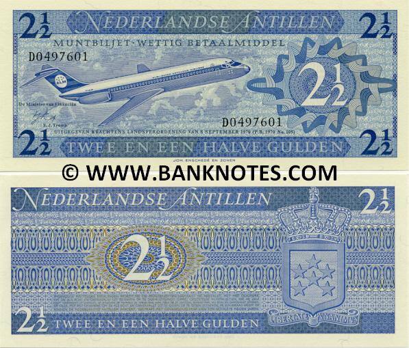Netherlands Antilles 2 1/2 Gulden 1970 (D04976xx) UNC