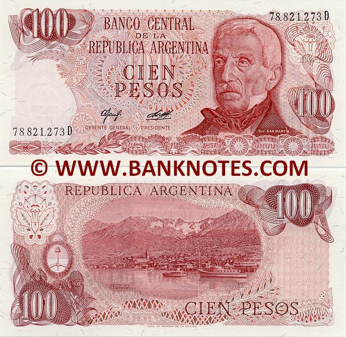 Argentina 100 Pesos (1976-78) (81.xxx.xxxD) UNC