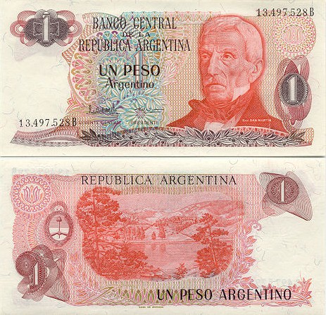 Argentina 1 Peso Argentino (1983) (96.693.3xxA) UNC