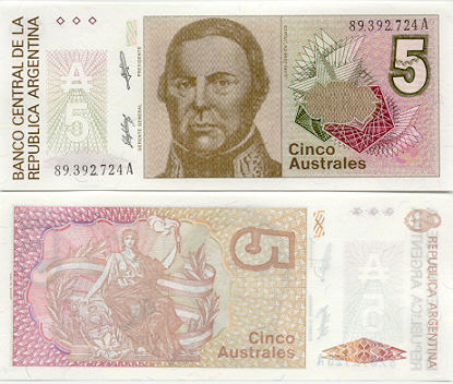 Argentina 5 Australes (1986) (89.155.9xxA) UNC