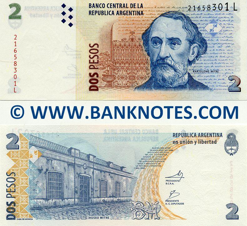 Argentina 2 Pesos (2002) (378388xxL) UNC