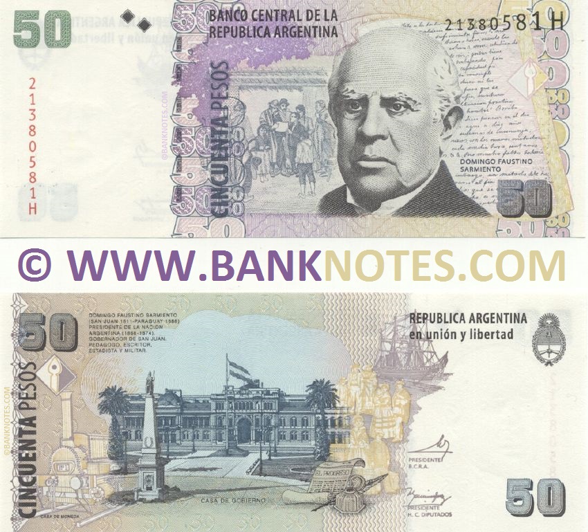 Argentina 50 Pesos (2012) (213805xxH) UNC