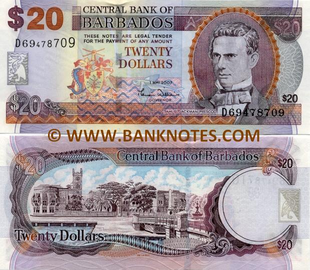 Barbados 20 Dollars 2007 (D69/4787xx) UNC