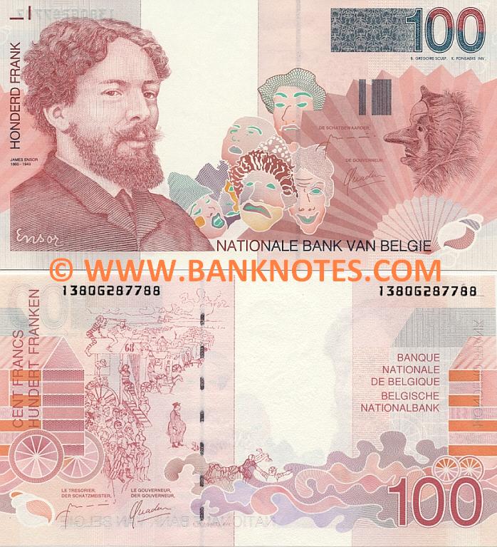 Belgium 100 Francs (1995-2001) (Sig: Bertholomé, Verplaetse) (13102933554) (circulated, edge cuts) aXF