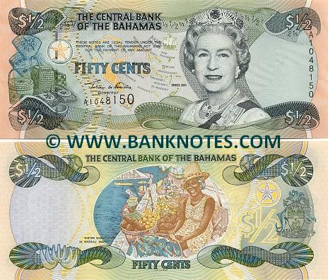 Bahamas 50 Cents 2001 (A10375xx) UNC