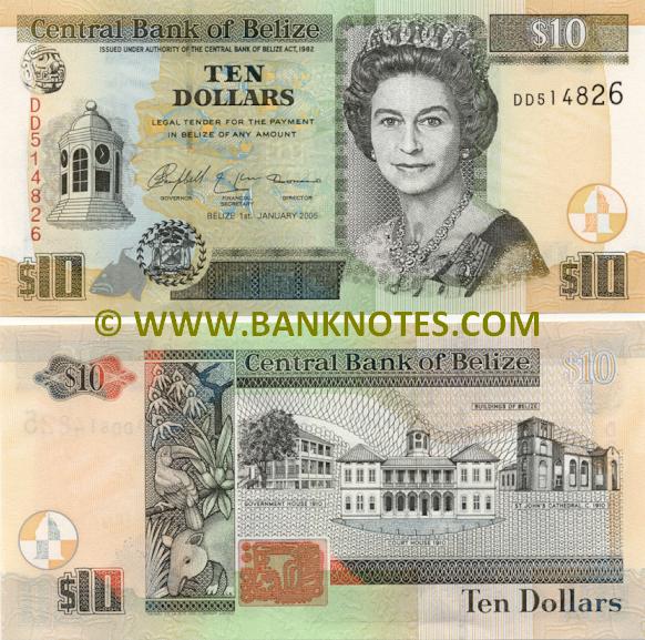 Belize 10 Dollars 2007 (DF2635xx) UNC