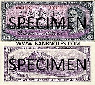 Canada 10 Dollars 1954 (1955-61) (D/T1498157) UNC