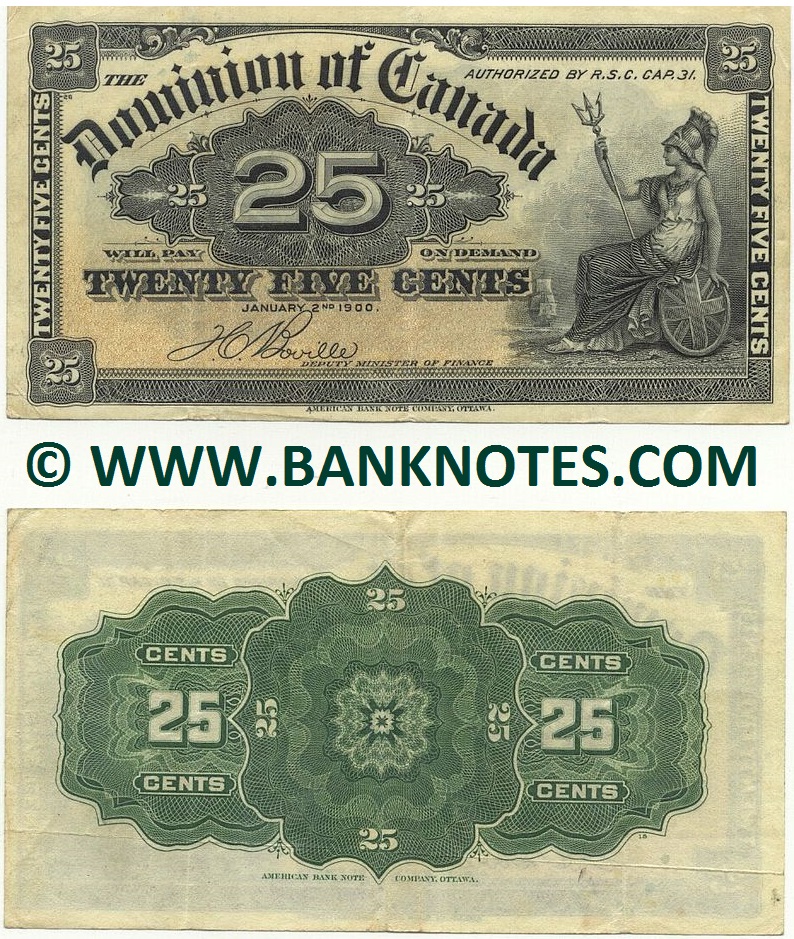 Canada 25 Cents 2.1.1900 (circulated) VF+