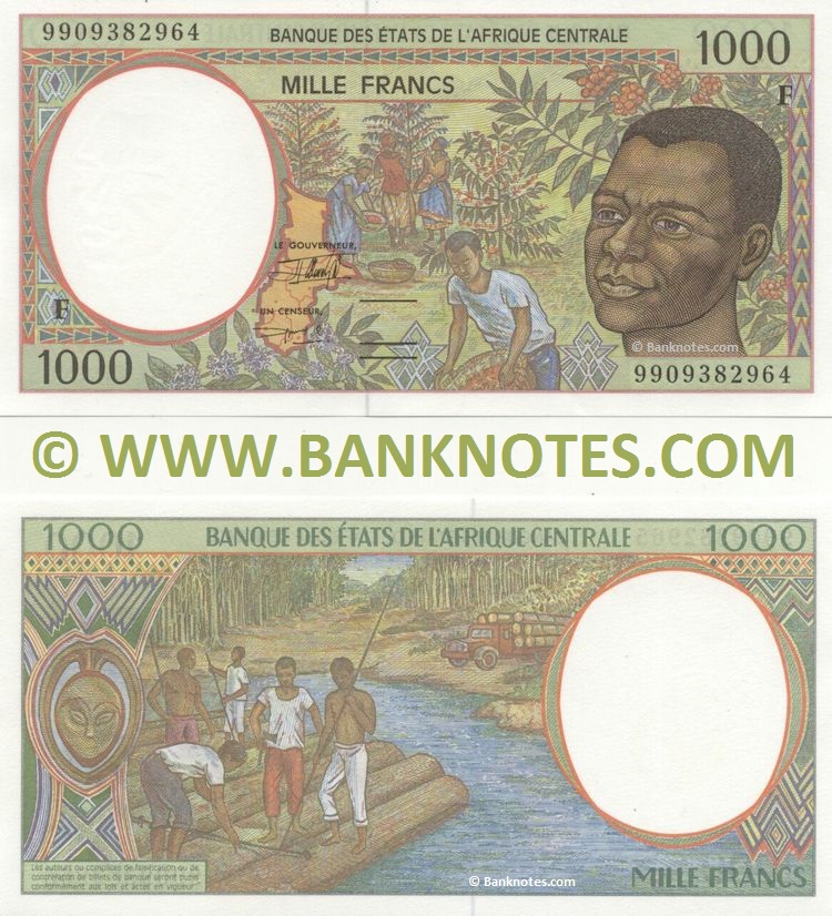 Central African Republic 1000 Francs 1999 (F 99093829xx) UNC