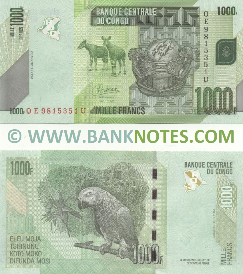 Congo Democratic Republic 1000 Francs 4.1.2022