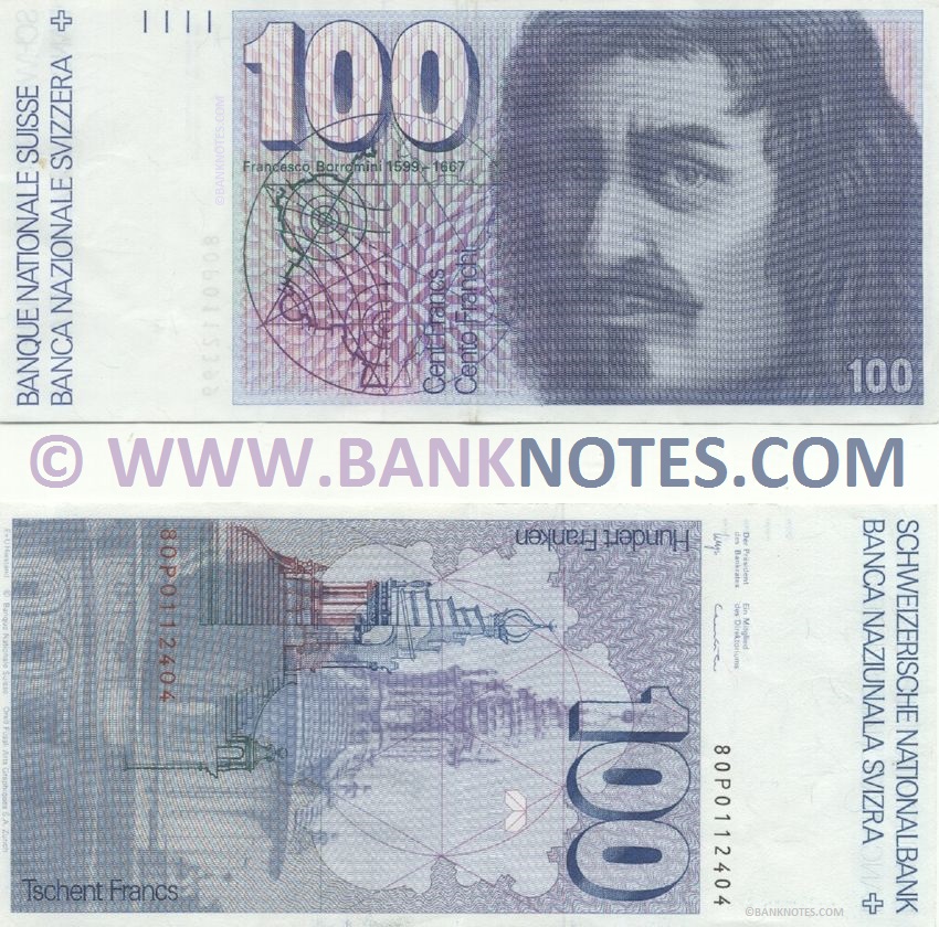 Switzerland 100 Francs 1980 (80P0112404) (Sig: Wyss; Leutwiler) (lt. circulated) XF