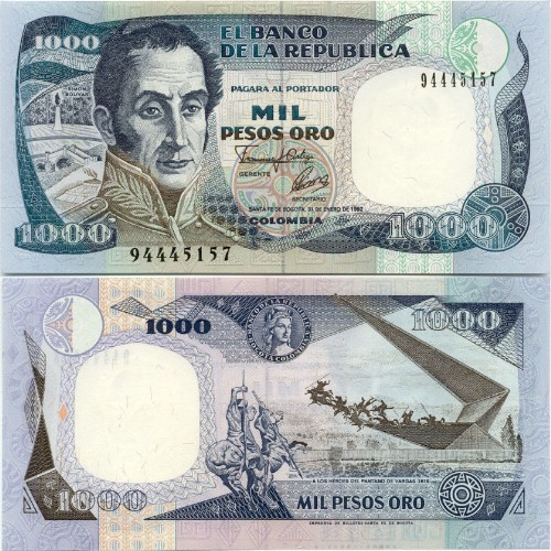 Colombia 1000 Pesos Oro 1992 (944451xx) UNC
