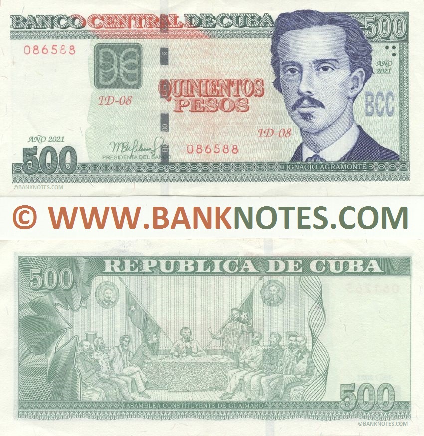 Cuba 500 Pesos 2021 (ID-08/086588) (lt. circulated) XF+