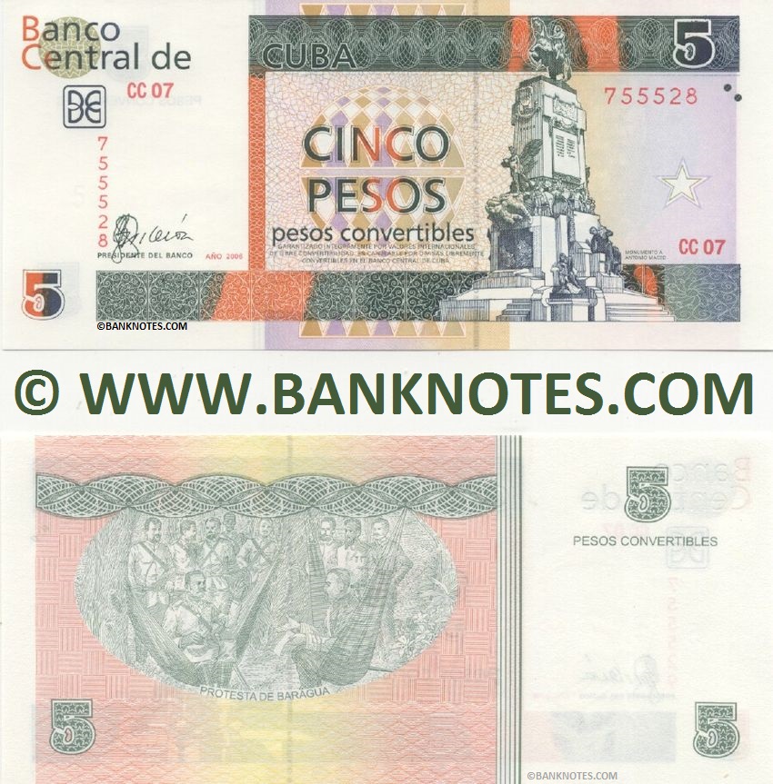 Cuba 5 Pesos Convertibles 2006 (CC07/755530) UNC