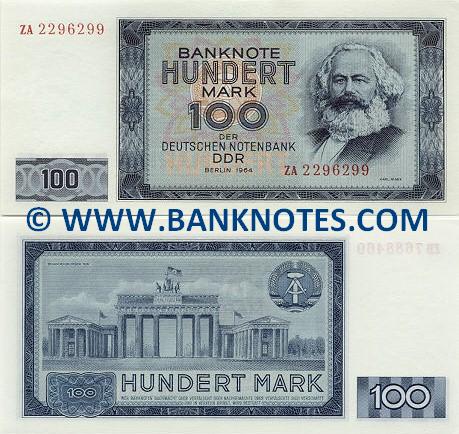German Democratic Republic 100 Mark 1964 (AA65529xx) UNC