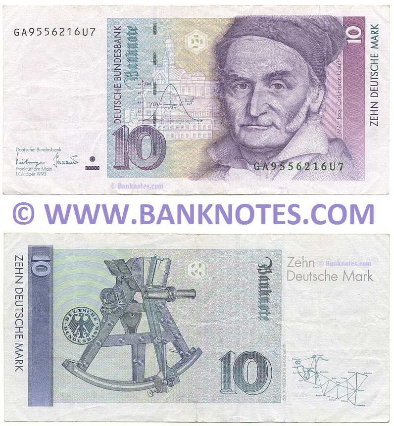Germany 10 Deutsche Mark 1.9.1999 (GU3691701D3) (circulated) VF