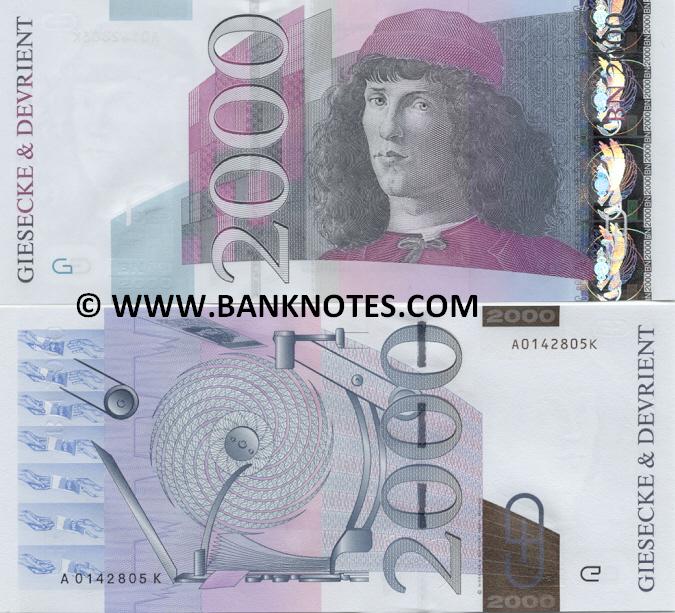Germany 2000 (EURO) ND (ca.2000) BN Giesecke & Devrient Promo Note "Botticelli" (A0142xxxK) UNC