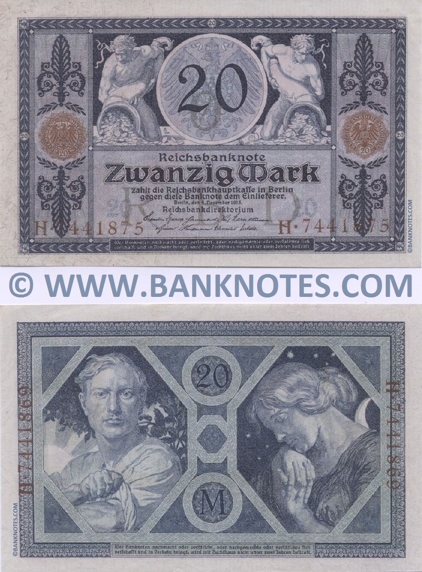 Germany 20 Mark 4.11.1915 (H-7441875) UNC