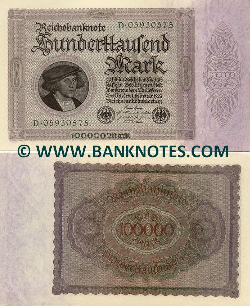 Germany 1000 Mark 1.2.1923 (12H-205141) (circulated) F-VF