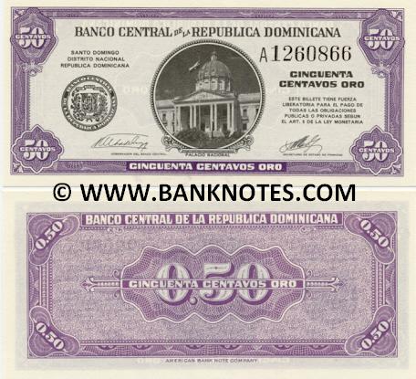 Dominican Republic 50 Centavos Oro (1961) (A1260xxx) UNC