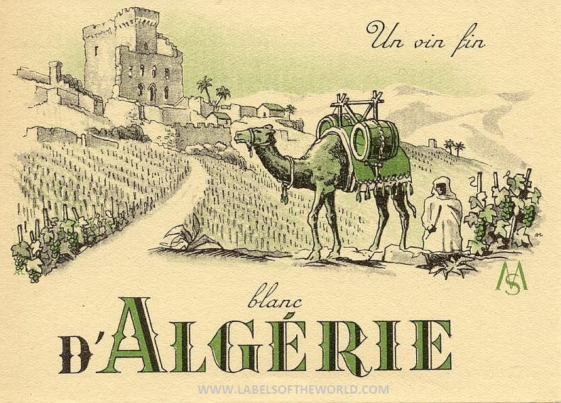 Algerian wine label "Un fin vin blanc d'Algérie" UNC