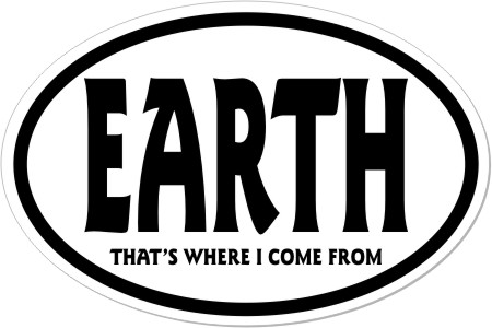 International oval bumper sticker "EARTH"