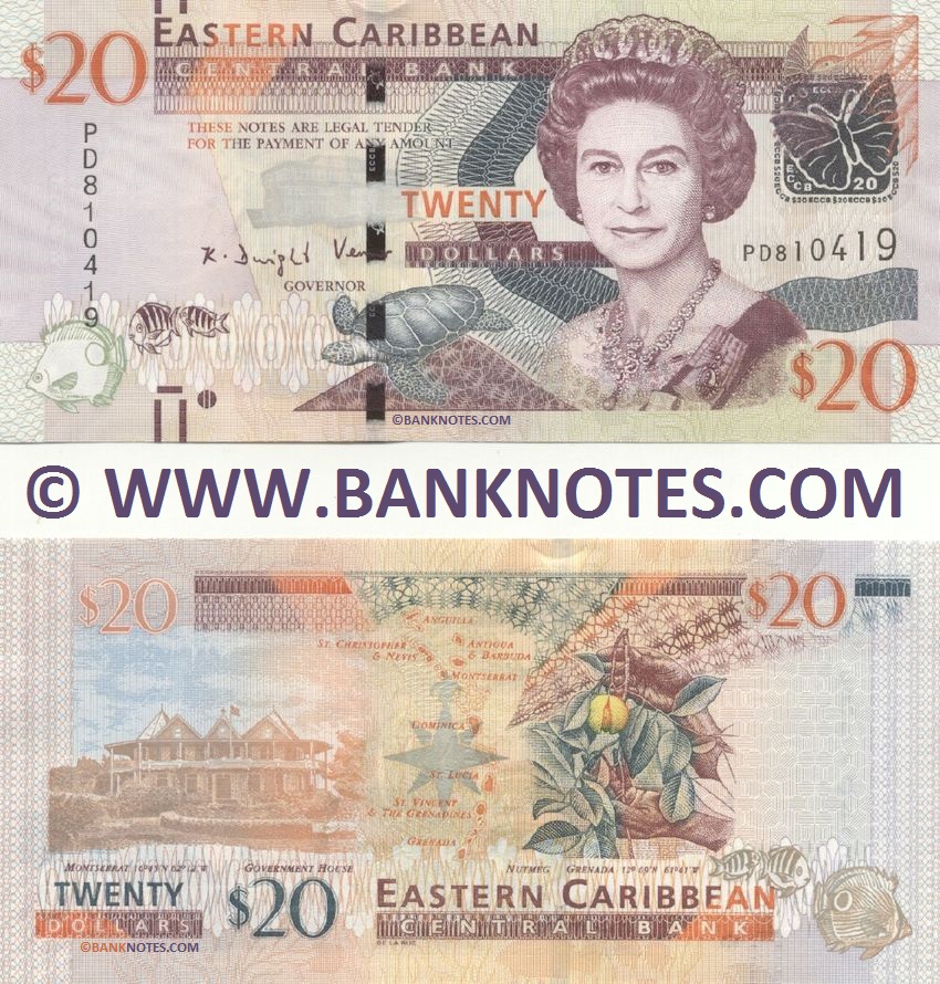East Caribbean States 20 Dollars (2012) (PD810421) UNC