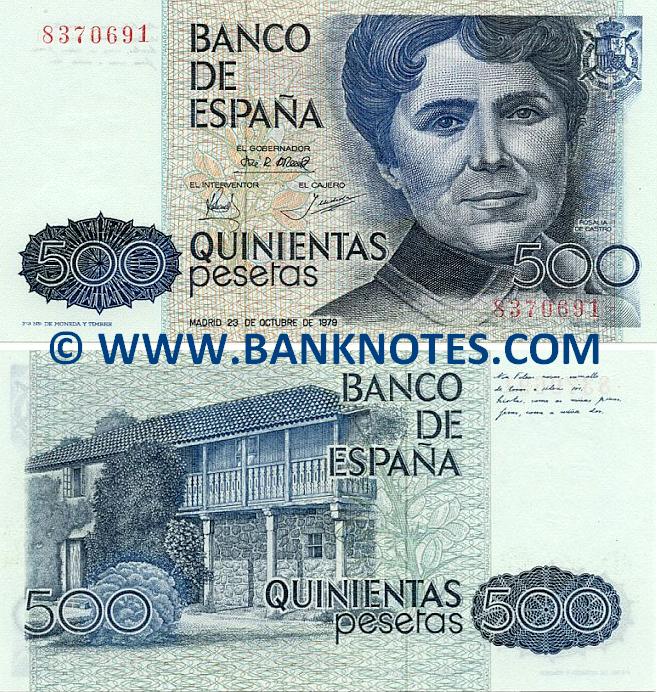 Spain 500 Pesetas 23.10.1979 (U-1499117) (lt. circulated) XF-AU