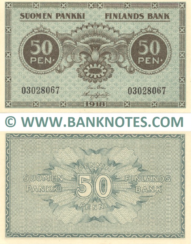 Finland 50 Penniä 1918 (02171286) (circulated) VF-XF