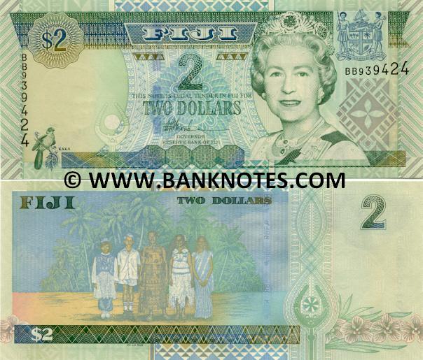 Fiji 2 Dollars (2002) (BB9394xx) UNC