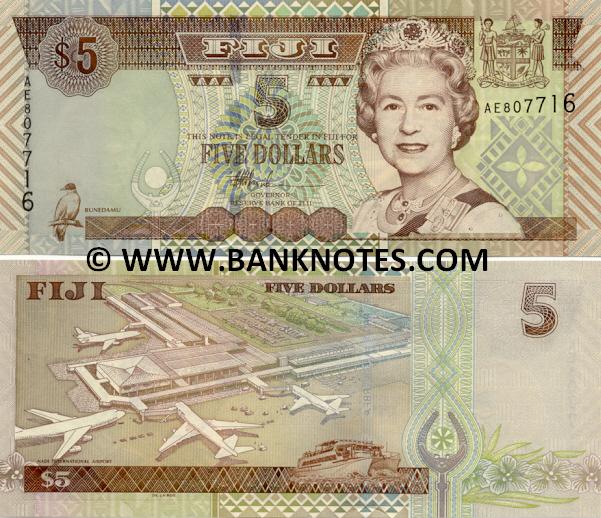 Fiji 5 Dollars (2002) (AG9548xx) UNC