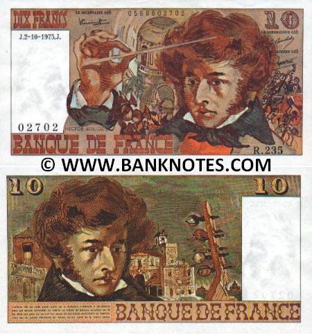 France 10 Francs N.15.5.1975.N. (E.185/0460450277) (circulated) F-VF