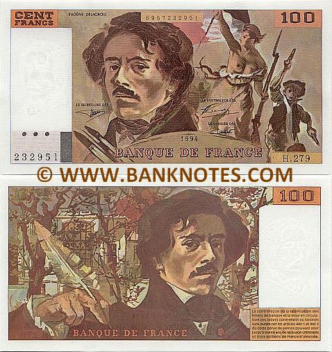 France 100 Francs 1979 (Z.20/0499832158) (circulated) pinholes F-VF