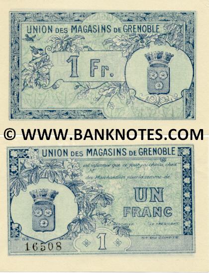 France 1 Franc of "Union des Magasins de Grenoble" (16977) AU