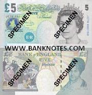 Great Britain 5 Pounds 2002 (2004-11) (KJ53/0487xx) UNC