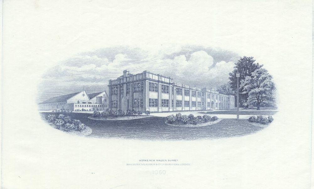Great Britain – Uniface Print of Bradbury, Wilkinson & Co. Ltd. Printing Works (1980s) UNC