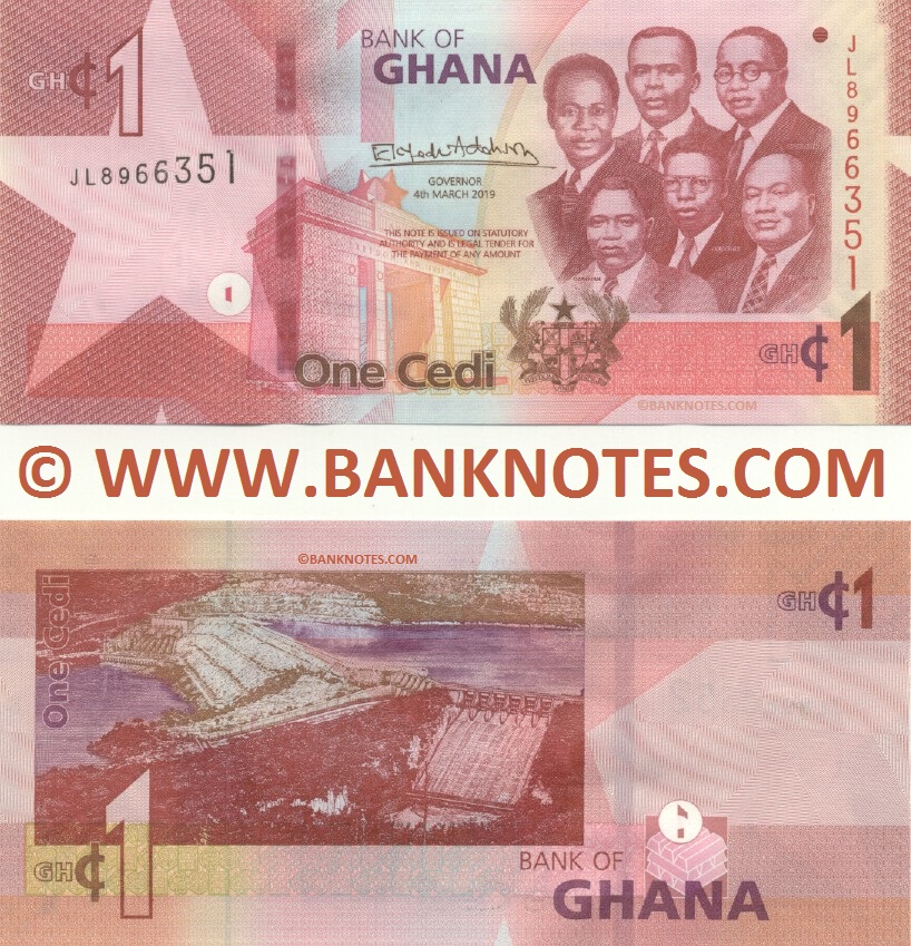 Ghana 1 Cedi 4.3.2019 (JL89663xx) UNC