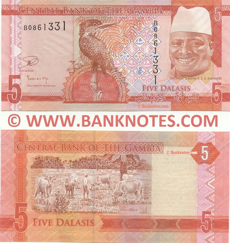 Gambia 5 Dalasis (2015) (B08613xx) UNC