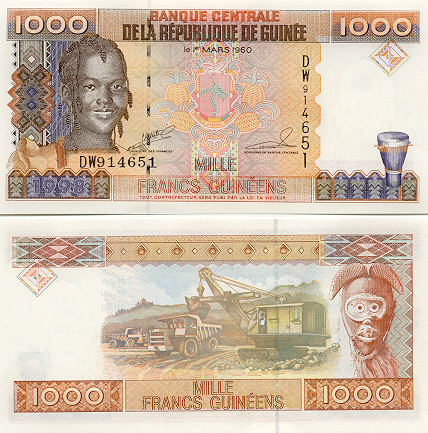 Guinea 1000 Francs 1998 (DW9146xx) UNC