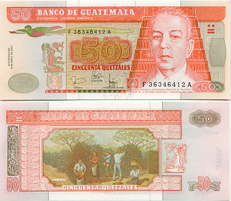 Guatemala 50 Quetzales 2001 (F36346405A) UNC