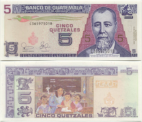 Guatemala 5 Quetzales 2003 (C365975xxB) UNC